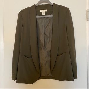 H&M open front women’s blazer olive green size 6